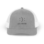 You decide Minimalist Smile Face Snapback Trucker Cap - Image 2